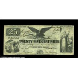 Delhi, NY- Graham & Murray 25¢, $5 Jan. 1, 1861 Harris 7, 12A rare pair of full size scrip notes fro