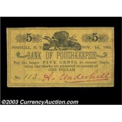 Fishkill, NY- A. Underhill 5¢ Nov. 1, 1862 Harris 10The Harris plate example, and the only note we h
