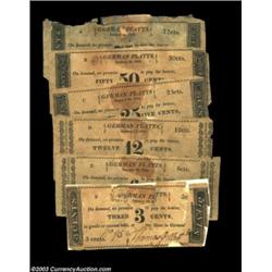 German Flatts, NY- Thomas Gillespie & Son 3¢, 6¢, 12¢, 25¢, 50¢, 75¢ Jan. 10, 1816 Harris 4-9Six pie