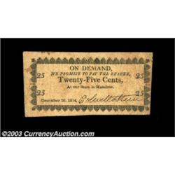 Hamilton, NY- Colwell & Steere 25¢ Dec. 26, 1814 Harris 4The only other denomination listed in Harri