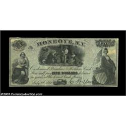 Honeoye, NY- Bradner & Holden $5 July 2, 1860 Harris 6A very rare note, with this the Harris plate e