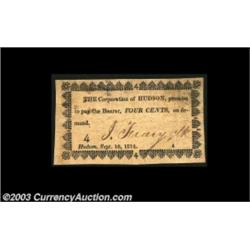 Hudson, NY- Corporation of Hudson 4¢ Sept. 16, 1814 Harris 32The Harris plate note for this early Ci