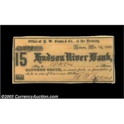 Hudson, NY- R.W. Evans & Co. 15¢ Oct. 7, 1862 Harris 80The Harris plate example, and the sole note l