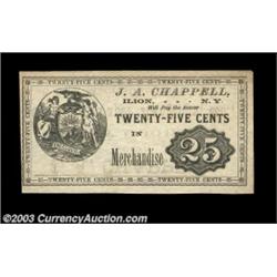 Ilion, NY - J.A. Chappell 25¢ Harris 8A fractional piece from a dealer in "dry goods, crockery, pape