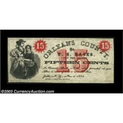 Jedda, NY- P.S. Bates 15¢ Nov. 1, 1862 Harris 6A red and black note which is the sole example from h