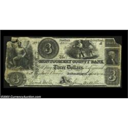 Johnstown, NY - Montgomery County Bank $3 Sept. 28, 1844 Haxby A5A well circulated Very Good with so