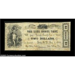 Lima, NY- The Lima Model Bank $2 Aug. 1, 1855 Harris UNLAn enigmatic piece which purports to be a ba