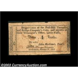 Little Falls, NY- Fall-Hill Turnpike & Bridge Company 4¢ Jan. 27, 1815 Harris 26The Harris plate not