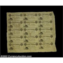 Little Falls, NY- Unknown Issuer 5¢ Nov. 15, 1862 Harris 54 Uncut SheetA 15 subject uncut sheet, lik