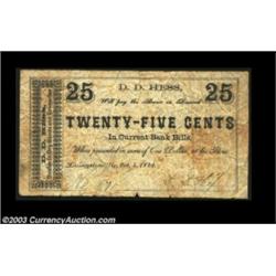 Livingstonville, NY- D.D. Hess 25¢ Oct. 5, 1862 Harris 7A just plain rare Schoharie County example.