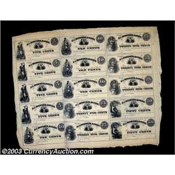 Marathon, NY- Unknown Issuer 5¢ (4)-10¢ (4)-25¢ (5)-50¢ (2) Harris 16-17-18-19 Uncut SheetAn uncut s
