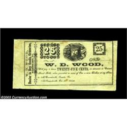 McConnelsville, NY- W.D. Wood 25¢ Oct. 28, 1862 Harris 5The Harris plate note, and the only example