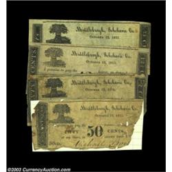 Middleburgh, NY- Michael Borst 2¢, 12 1/2¢, 50¢, 75¢ Oct. 12, 1815 Harris 9, 13, 15, 16Four examples