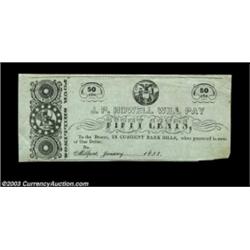 Millport, NY- J.P. Howell 25¢, 50¢ Jan. 21, 1853 Harris 10, 11Two pieces, one signed and issued, the