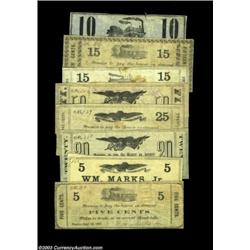 Naples, NY- Wm. Marks, Jr. 5¢ (2), 20¢, 25¢, 50¢ Harris 5, 6, 11, 13, 20; Nelson & Barber 15¢ Nov. 1