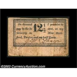 New Hartford, NY- J.W. Thayer 12 1/2¢ Jan. 19, 1815 Harris 6The Harris plate note, and the only piec