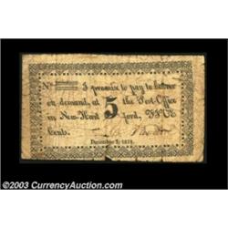 New Hartford, NY- Unidentified Issuer 5¢ Dec. 1, 1814 Harris 12The Harris plate note for this uniden