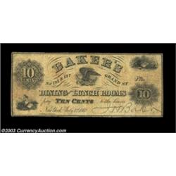 New York, NY- Baker's Dining & Lunch Rooms 10¢ July 1, 1862 Harris 287The Harris plate note, and the