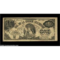 New York, NY- Bal de la Grande Duchesse 1871 Ad NoteAn interesting ad note which is a nice currency
