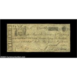 New York, NY- The Bank of New York $3 Aug. 1, 1810 C54A very scarce early counterfeit from this prom