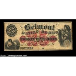New York, NY- Belmont Dining Rooms 25¢ Harris 290The only note Harris lists for this issuer, with th
