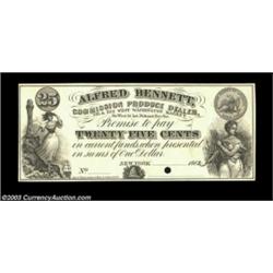 New York, NY- Alfred Bennett 25¢ Harris 294Proof example on light cardboard stock with one POC. Unci