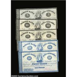 New York, NY- G.W. Brown (Brum) 5¢, 10¢, 15¢, 25¢, 50¢ Nov. 1862 Harris 334-338Five pieces, all Abou