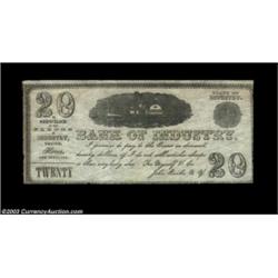 New York, NY - John Burke - Bank of Industry $20A New York City ad note "Secured by the Pledge of In