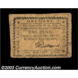 New York, NY- Corporation of the City of New York 1¢ Sept. 2, 1814 Harris 41The start of one of the