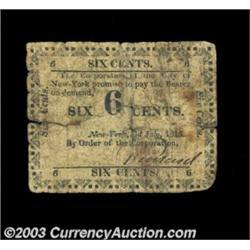 New York, NY- Corporation of the City of New York 6¢ July 3, 1815 Harris 66Well circulated Very Good