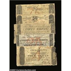 New York, NY- Exchange Bank 4¢ Sept. 1, 1815 Haxby UNL Harris 115 Very Good; 25¢ Aug. 1, 1815 Haxby