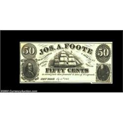 New York, NY- Jos. A. Foote 50¢ July 15, 1862 Harris 508The sole denomination listed from here, with