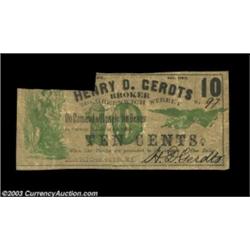 New York, NY - Henry D. Gerdts 10¢ November, 1862 Harris 534A fractional denomination in black and g