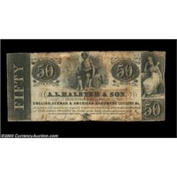 New York, NY - A.L. Halsted & Son 50¢ This otherwise Fine ad note has a bit of roughness about the m