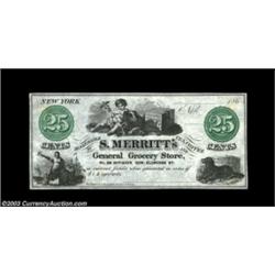New York, NY- S. Merritt 25¢, 50¢ Harris 712, 713Two pieces, both Uncirculated, with traces of old m