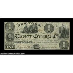 New York, NY- New York & Western Exchange Co. $1 Aug. 10, 1837 Harris 848The Harris plate note, and