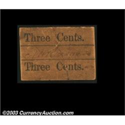 New York, NY - A.H. Ransom 3¢A rust colored cardboard chit the size of a modern commemorative postag