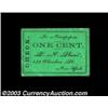 Image 1 : New York, NY- L.N. Shear 1¢ Harris UNLA neat chit printed on light green cardboard stock payable in