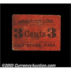 New York, NY - 23d Street Line 3¢ Half Stage FareA rust colored chit valid for a half passage for a
