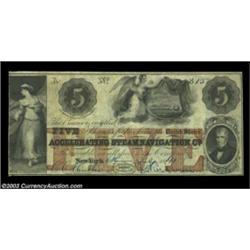 New York, NY- The United States Accelerating Steam Navigation Company $5 July 6, 1841 Harris 1048It