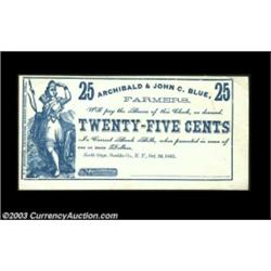 North Gage, NY- Archibald & John C. Blue 25¢ Oct. 30, 1862 Harris 7An interesting note from the Blue