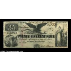 Oriskany, NY- John Owen 25¢ Oct. 24, 1862 Harris UNLAn unusually nice note from an issuer who is unl
