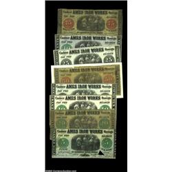Oswego, NY- Ames Iron Works 5¢, 10¢ (2), 20¢, 25¢, 50¢ (2), 75¢ Nov. 1, 1862 Harris 5, 6, 7 9, 10, 1