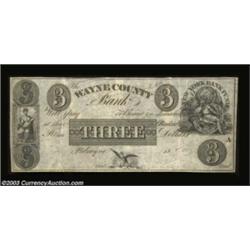 Palmyra, NY - Wayne County Bank $3 G6An unsigned and undated remainder in a strongly collected denom