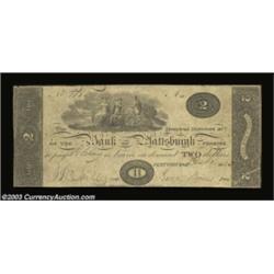 Plattsburgh, NY - Bank of Plattsburgh $2 Oct. 2, 1825 G16The officers' signatures remain intact on t