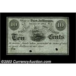 Port Jefferson, NY- Unknown Issuer 10¢ Jan. 1, 1863 Harris 6; Unknown Issuer 5¢, 10¢ Dec. 20, 1862 H