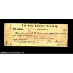 Port Jervis, NY- The Erie Railway Company 50¢ 1862 Harris ?The Harris plate example, although it doe