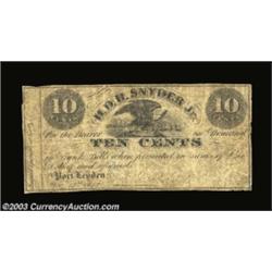 Port Leyden, NY - H.D.H. Snyder, Jr. 10¢ Harris 6A fractional denomination in black with an eagle an
