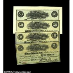 Red Mills, NY- Edw. Livingston 5¢, 10¢, 50¢ (2) Sept. 25, 1862 Harris 5-7Four pieces, the first a si