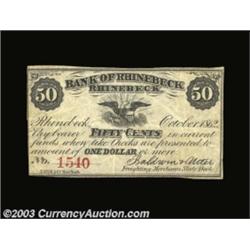 Rhinebeck, NY - Baldwin & Uiter 50¢ October, 1862 Harris 14A fractional piece printed by Hatch & Co.